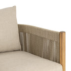 Fauteuil de salon moderne beige naturel avec cadre en bois séché au four